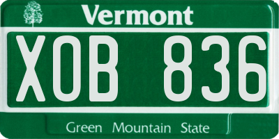 VT license plate XOB836