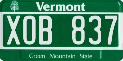 VT license plate XOB837