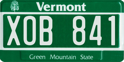 VT license plate XOB841