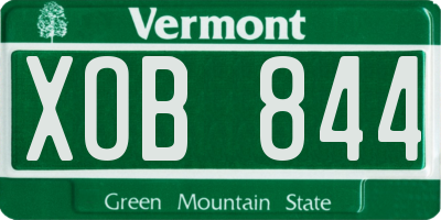 VT license plate XOB844