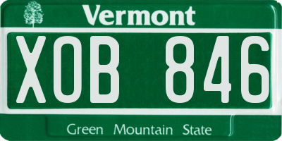 VT license plate XOB846