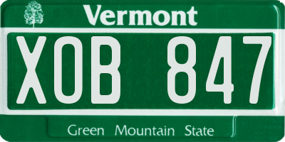 VT license plate XOB847