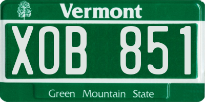 VT license plate XOB851