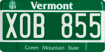 VT license plate XOB855