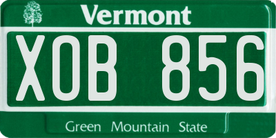 VT license plate XOB856