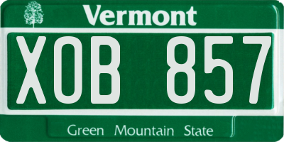 VT license plate XOB857