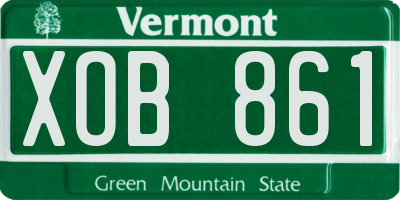 VT license plate XOB861