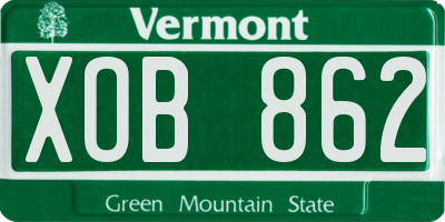 VT license plate XOB862
