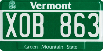 VT license plate XOB863