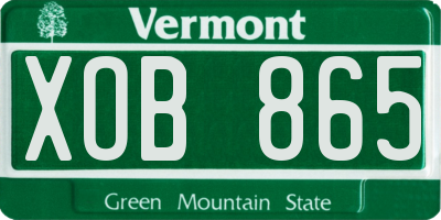 VT license plate XOB865