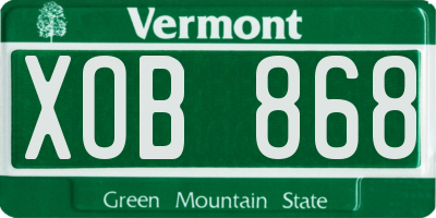 VT license plate XOB868