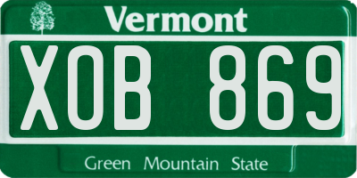 VT license plate XOB869
