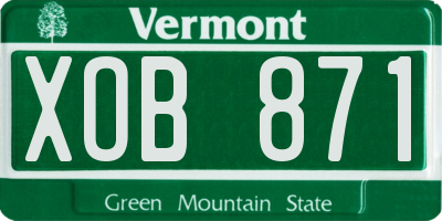 VT license plate XOB871