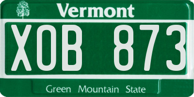 VT license plate XOB873