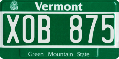 VT license plate XOB875