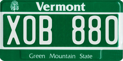 VT license plate XOB880
