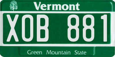 VT license plate XOB881