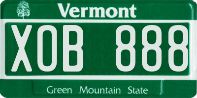 VT license plate XOB888