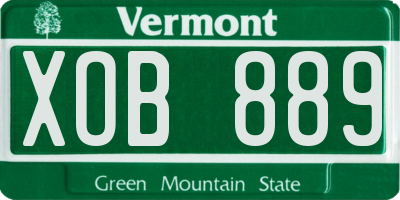 VT license plate XOB889