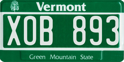 VT license plate XOB893