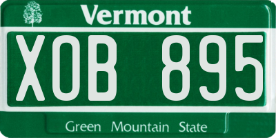 VT license plate XOB895