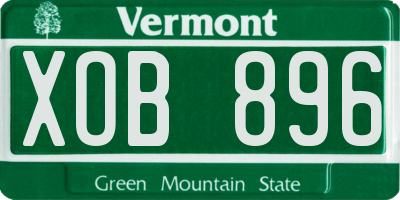 VT license plate XOB896