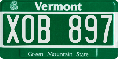 VT license plate XOB897