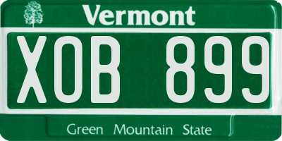 VT license plate XOB899