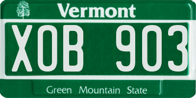 VT license plate XOB903