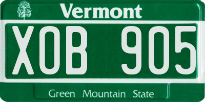 VT license plate XOB905