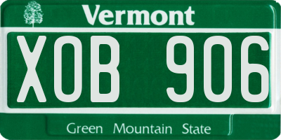 VT license plate XOB906