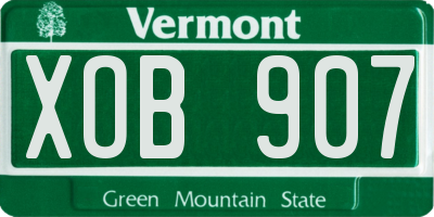 VT license plate XOB907
