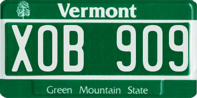 VT license plate XOB909
