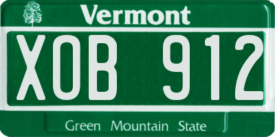 VT license plate XOB912