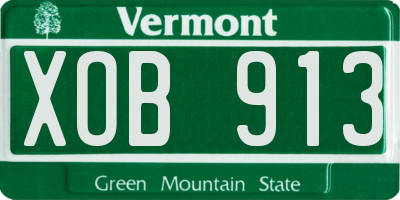 VT license plate XOB913