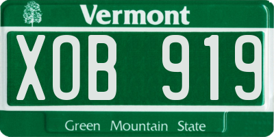 VT license plate XOB919