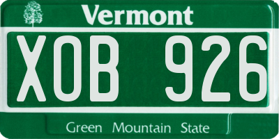 VT license plate XOB926