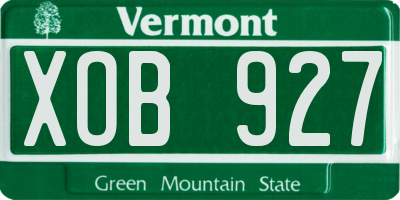 VT license plate XOB927