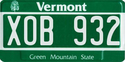 VT license plate XOB932
