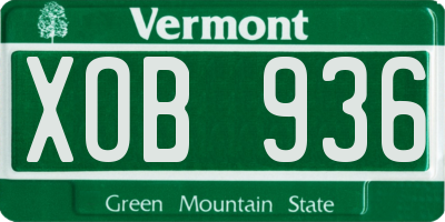 VT license plate XOB936