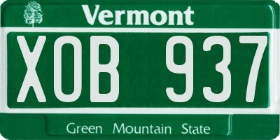 VT license plate XOB937
