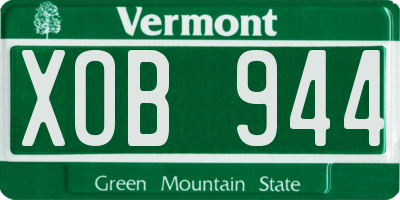 VT license plate XOB944