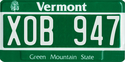 VT license plate XOB947