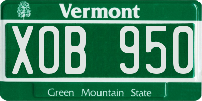 VT license plate XOB950