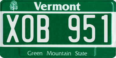 VT license plate XOB951