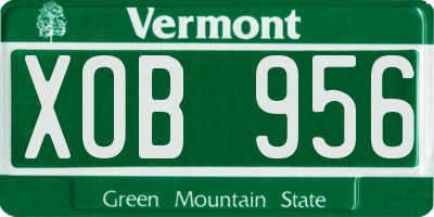 VT license plate XOB956