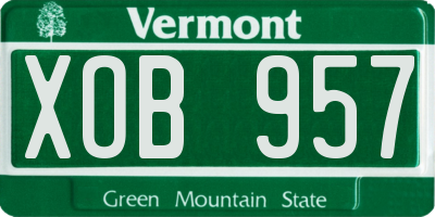 VT license plate XOB957