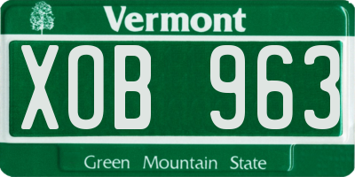 VT license plate XOB963