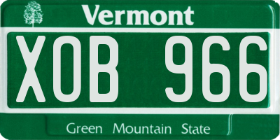 VT license plate XOB966