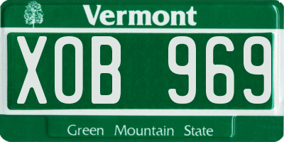 VT license plate XOB969
